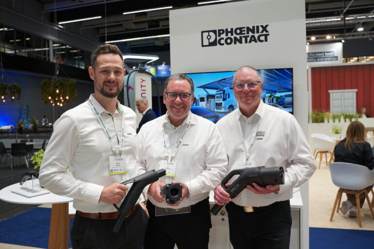 From left to right: Markus Belkner, Rik Stellbrink, Håkan Hansson, Phoenix Contact E-Mobility